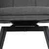 Židle jídelní, šedá látka, 360° otočný mechanismus, černý matný lak, kovové nohy - DCL-V2040 GREY2