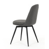 Židle jídelní, šedá látka, 360° otočný mechanismus, černý matný lak, kovové nohy - DCL-V2040 GREY2