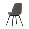 Židle jídelní, šedá látka, 360° otočný mechanismus, černý matný lak, kovové nohy - DCL-V2040 GREY2