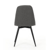Židle jídelní, šedá látka, 360° otočný mechanismus, černý matný lak, kovové nohy - DCL-V2040 GREY2
