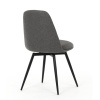 Židle jídelní, šedá látka, 360° otočný mechanismus, černý matný lak, kovové nohy - DCL-V2040 GREY2