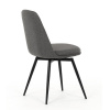 Židle jídelní, šedá látka, 360° otočný mechanismus, černý matný lak, kovové nohy - DCL-V2040 GREY2