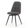 Židle jídelní, šedá látka, 360° otočný mechanismus, černý matný lak, kovové nohy - DCL-V2040 GREY2