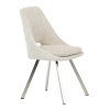 Židle jídelní, krémová látka, kovové nohy, broušená nerez. - DCL-W1174 CRM2