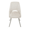 Židle jídelní, krémová látka, kovové nohy, broušená nerez. - DCL-W1174 CRM2