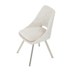 Židle jídelní, krémová látka, kovové nohy, broušená nerez. - DCL-W1174 CRM2