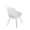 Židle jídelní, krémová látka, kovové nohy, broušená nerez. - DCL-W1174 CRM2