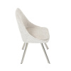Židle jídelní, krémová látka, kovové nohy, broušená nerez. - DCL-W1174 CRM2