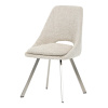 Židle jídelní, krémová látka, kovové nohy, broušená nerez. - DCL-W1174 CRM2