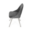 Židle jídelní, šedá látka, kovové nohy, broušená nerez. - DCL-W1174 GREY2