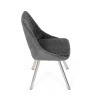 Židle jídelní, šedá látka, kovové nohy, broušená nerez. - DCL-W1174 GREY2