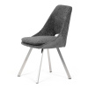 Židle jídelní, šedá látka, kovové nohy, broušená nerez. - DCL-W1174 GREY2