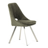 Židle jídelní, zelená látka, kovové nohy, broušená nerez. - DCL-W1174 GRN2