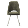 Židle jídelní, zelená látka, kovové nohy, broušená nerez. - DCL-W1174 GRN2