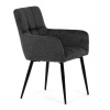 Židle jídelní, tmavě šedá látka, černý kov - DCH-P3146 GREY2