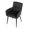 Židle jídelní, tmavě šedá látka, černý kov - DCH-P3146 GREY2