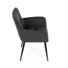 Židle jídelní, tmavě šedá látka, černý kov - DCH-P3146 GREY2
