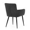 Židle jídelní, tmavě šedá látka, černý kov - DCH-P3146 GREY2