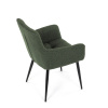 Židle jídelní, zelená látka, černý kov - DCH-P3146 GRN2