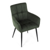 Židle jídelní, zelená látka, černý kov - DCH-P3146 GRN2
