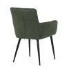 Židle jídelní, zelená látka, černý kov - DCH-P3146 GRN2