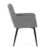 Židle jídelní, světle šedá látka, černý kov - DCH-P3146 SIL2