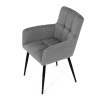 Židle jídelní, světle šedá látka, černý kov - DCH-P3146 SIL2
