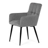Židle jídelní, světle šedá látka, černý kov - DCH-P3146 SIL2