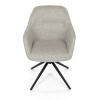 Židle jídelní a konferenční, krémová látka, černé kovové nohy, otočný mechanismus - HC-536 CRM2