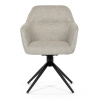 Židle jídelní a konferenční, krémová látka, černé kovové nohy, otočný mechanismus - HC-536 CRM2