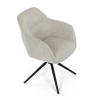 Židle jídelní a konferenční, krémová látka, černé kovové nohy, otočný mechanismus - HC-536 CRM2