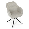 Židle jídelní a konferenční, krémová látka, černé kovové nohy, otočný mechanismus - HC-536 CRM2