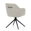 Židle jídelní a konferenční, krémová látka, černé kovové nohy, otočný mechanismus - HC-536 CRM2
