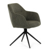 Židle jídelní a konferenční, zelená látka, černé kovové nohy, otočný mechanismus - HC-536 GRN2