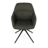 Židle jídelní a konferenční, zelená látka, černé kovové nohy, otočný mechanismus - HC-536 GRN2
