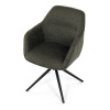 Židle jídelní a konferenční, zelená látka, černé kovové nohy, otočný mechanismus - HC-536 GRN2