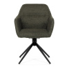 Židle jídelní a konferenční, zelená látka, černé kovové nohy, otočný mechanismus - HC-536 GRN2