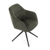 Židle jídelní a konferenční, zelená látka, černé kovové nohy, otočný mechanismus - HC-536 GRN2