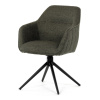 Židle jídelní a konferenční, zelená látka, černé kovové nohy, otočný mechanismus - HC-536 GRN2