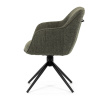 Židle jídelní a konferenční, zelená látka, černé kovové nohy, otočný mechanismus - HC-536 GRN2