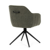Židle jídelní a konferenční, zelená látka, černé kovové nohy, otočný mechanismus - HC-536 GRN2