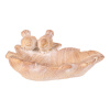 Krmítko/pítko - list s ptáčky, polyresin, imitace dřeva - SM510
