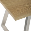 Stůl jídelní 160x90cm, MDF+ dýha, odstín dub, kovové nohy, broušený nerez. - HT-W1515 OAK