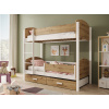 Dětská patrová postel Jori se zábranou  CH-JOR-WA-200-BAR-M