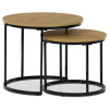 Set 2 ks stolků, MDF deska, dekor divoký dub, kovová podnož, černý lak - CT-G1145 OAK