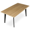 Stůl jídelní, 160x90x75 cm, MDF deska, dekor divoký dub, kov, černý lak - HT-F4416 OAK