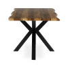 Stůl jídelní, 180x90x75 cm, MDF deska, dekor staré dřevo, kovová noha ve tvaru hvězdy, černý lak - HT-F4618 OLW