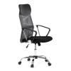 Kancelářská židle s podhlavníkem z ekokůže, potah černá látka MESH a šedá síťovina MESH - KA-E305 GREY