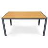 Stůl zahradní 150x90x73, deska polywood v dekoru dubu, šedá kovová konstrukce - AZT-S1215 OAK