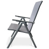 Židle zahradní, nastavitelný sklon, šedý textilen, šedá kovová konstrukce - AZC-S1116 GREY